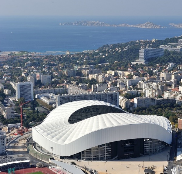 Stade Vélodrome à Marseille  Stadium architecture, Stadium design, Stadium