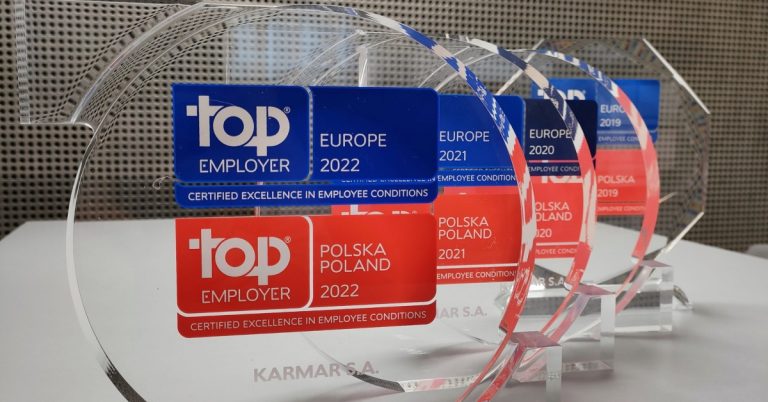 Certyfikat TOP EMPLOYER czwarty raz dla Karmar S.A.